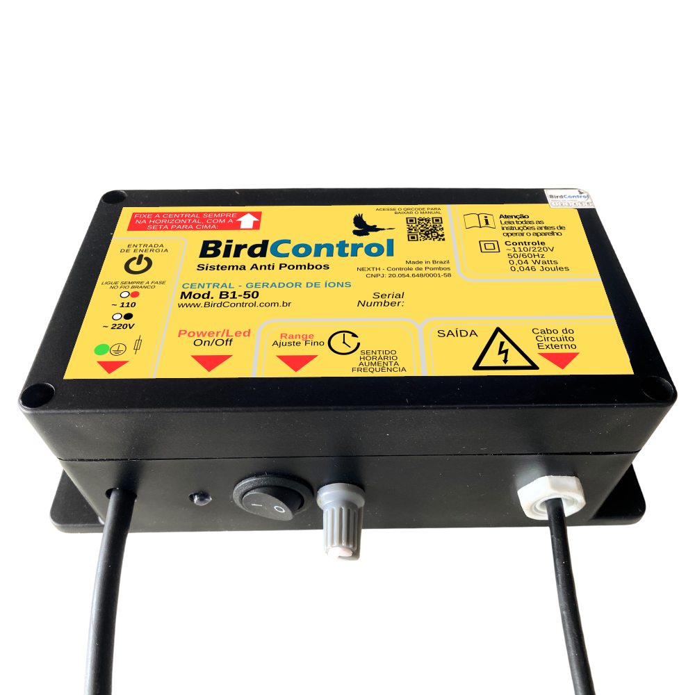 Repelente de Pombos Bird Control - Modelo B1-50 - Até 50m² ou 70m Lineares
