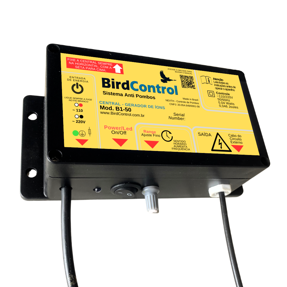 Repelente de Pombos Bird Control - Modelo B1-50 - Até 50m² ou 70m Lineares