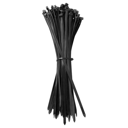 ABRAÇADEIRA DE NYLON TAMANHO GRANDE 7,5mm x 370mm PRETA (100 UNIDADES)