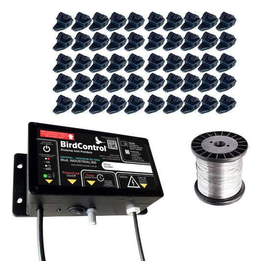 Repelente de Pombos Bird Control - Modelo INDUSTRIAL300 - Até 300m² ou 200m Lineares